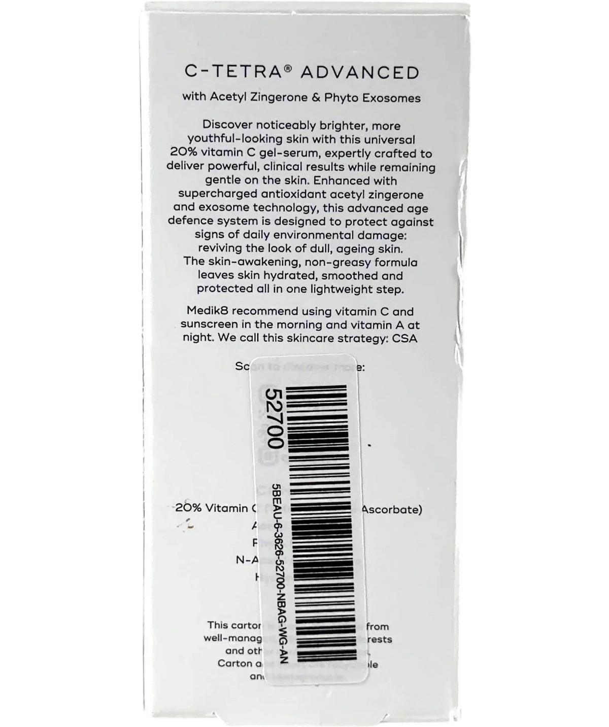 medik8 Medik8 C-Tetra Advanced 20% Vitamin C Gel-Serum 30ml, size 30ml — back