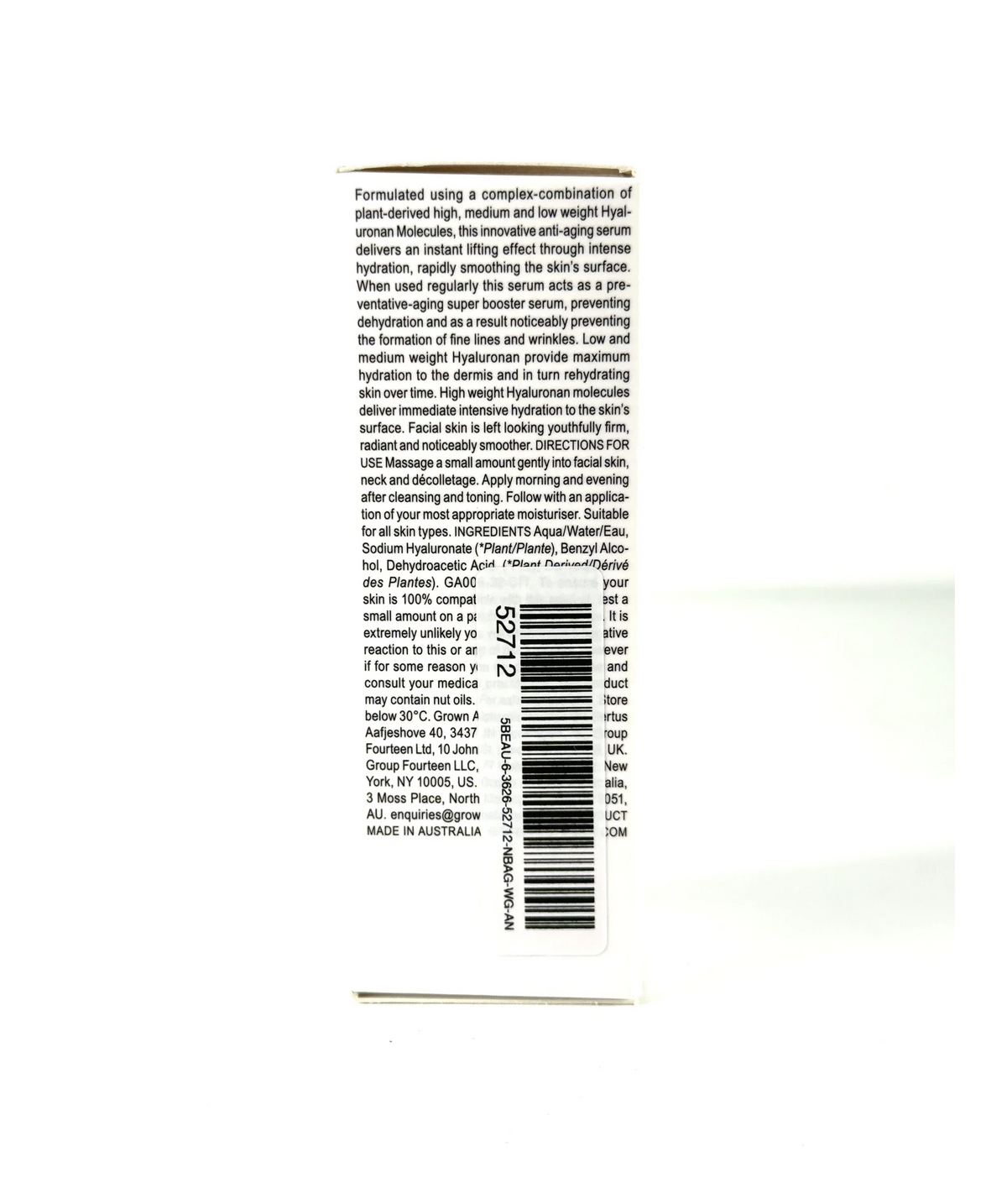 Grown Alchemist Instant Smoothing Serum 25ml — Ingredients