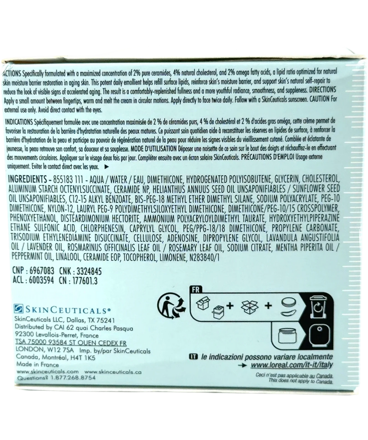 skinceuticals Triple Lipid Restore 2:4:2, size 48ml — back