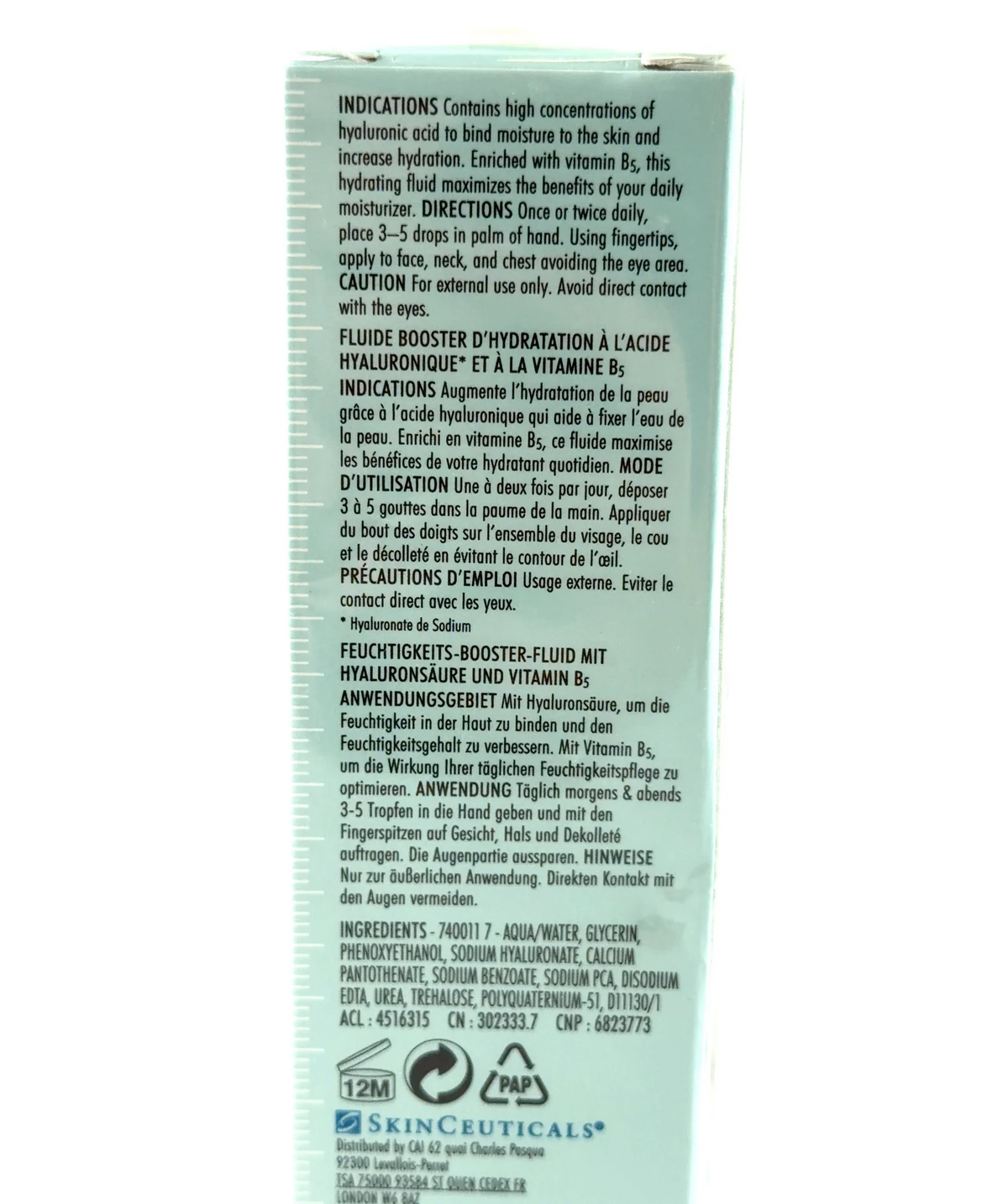 SkinCeuticals Hydrating B5 Gel 30ml — Ingredients