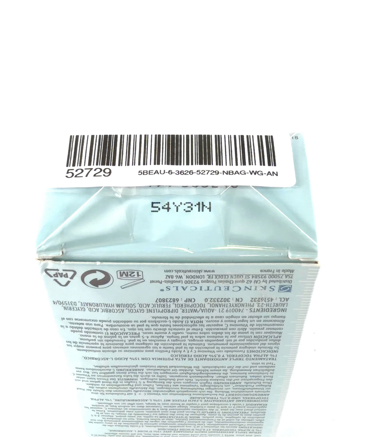 SkinCeuticals C E Ferulic Antioxidant Serum 30ml — Batch number or expiry date
