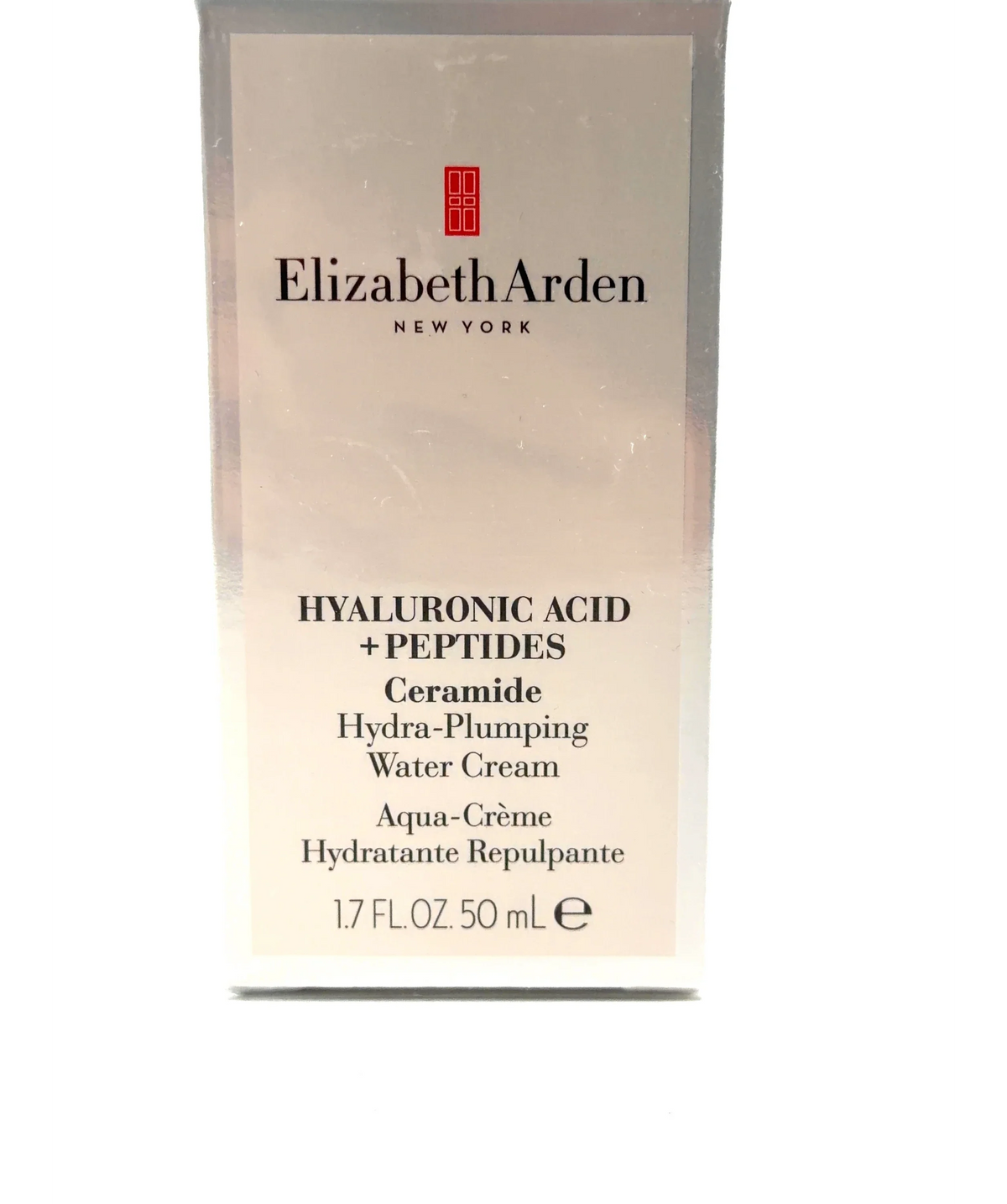 Elizabeth Arden Hyaluronic Acid + Peptides Ceramide Hydra-Plumping Water Cream, size 50ml — label