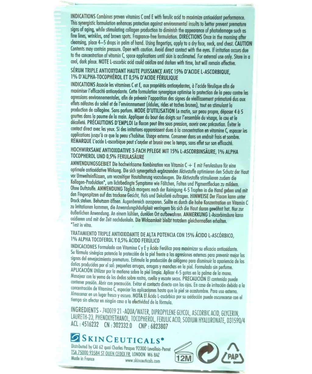 skinceuticals Shade, size 30ml — back