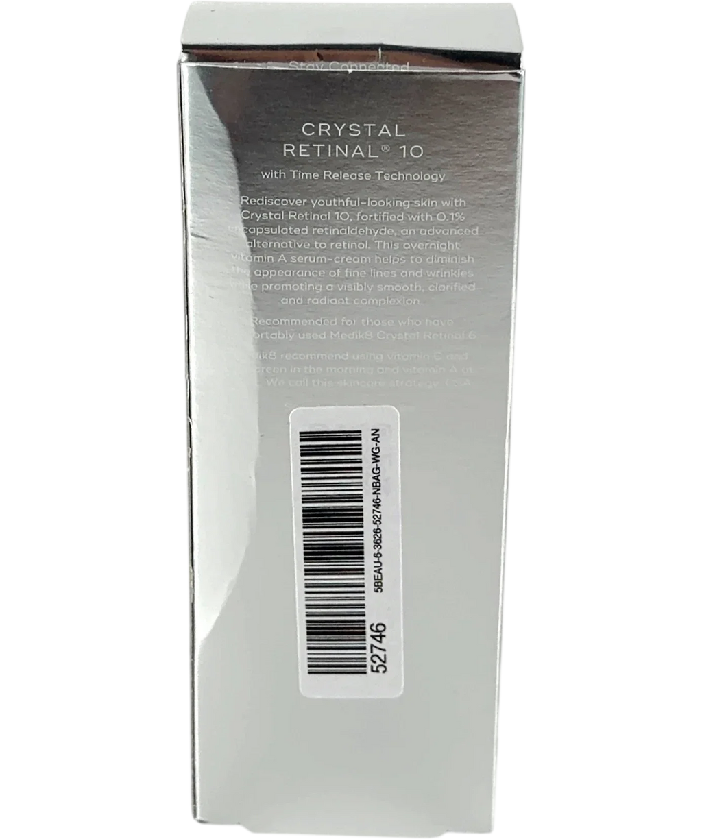 medik8 Crystal Retinal 10 Stable Retinal Night Serum, size 30ml — back