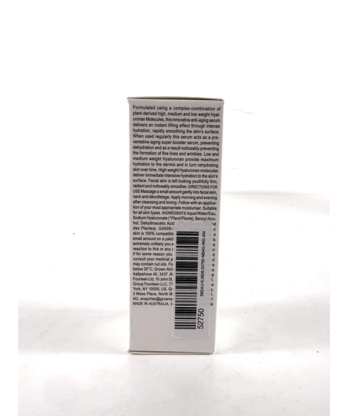 Grown Alchemist Instant Smoothing Serum 25ml — Ingredients