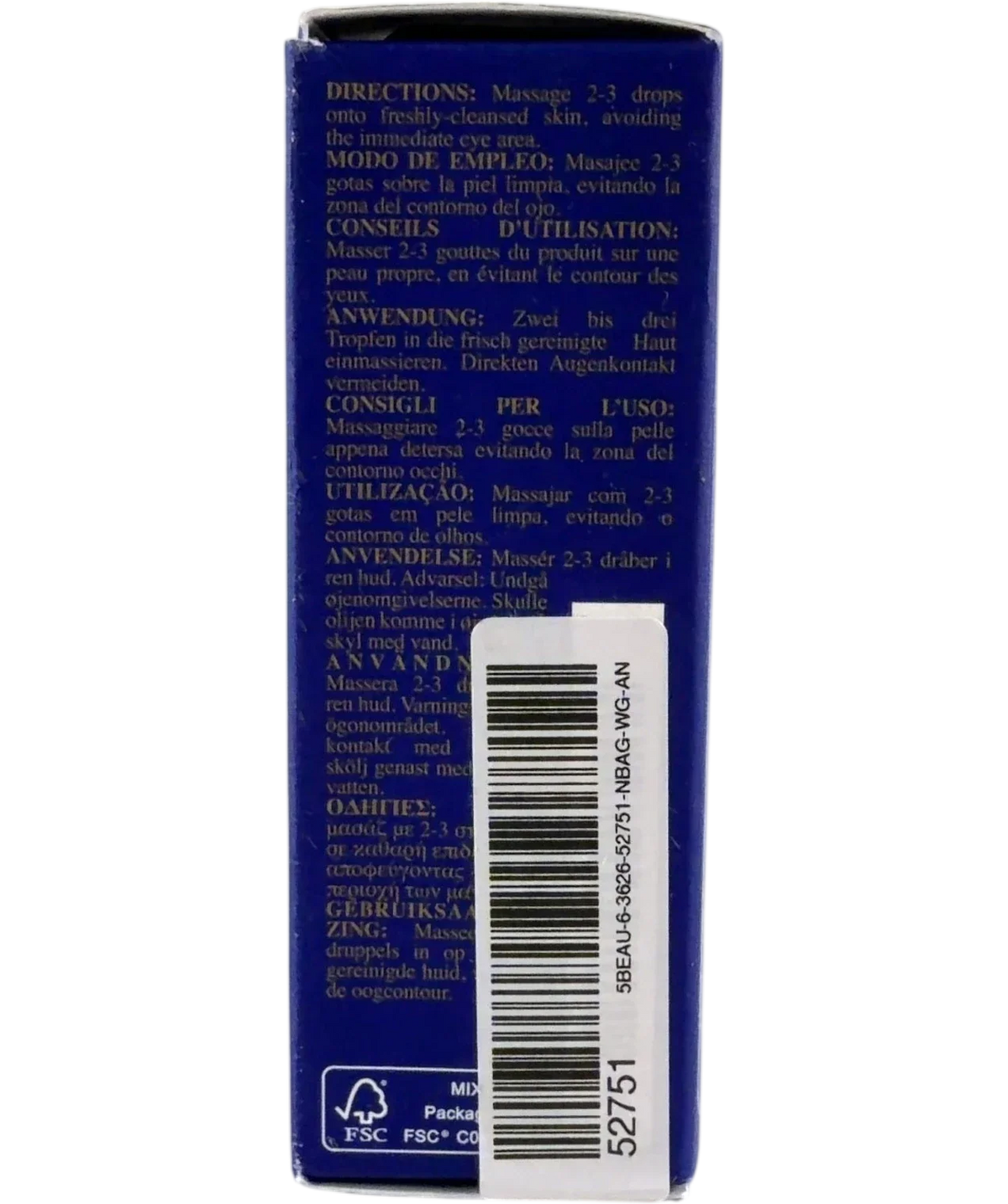 Kiehl's Midnight Recovery Concentrate Blue 30ml — Back