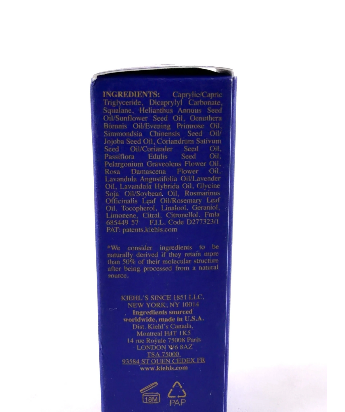 Kiehl's Midnight Recovery Concentrate Blue 30ml — Ingredients