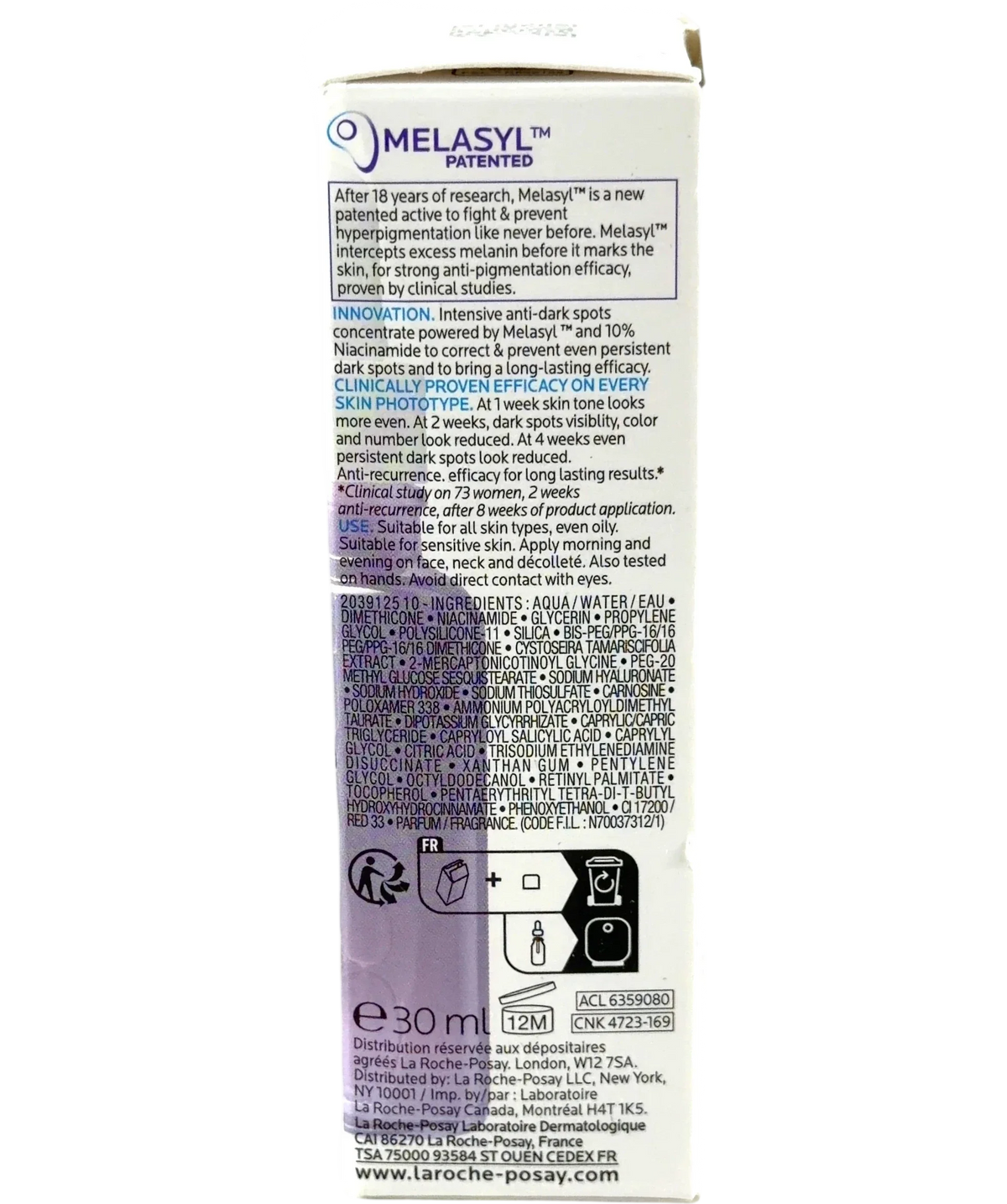 La Roche-Posay Mela B3 Serum, size 30ml — back