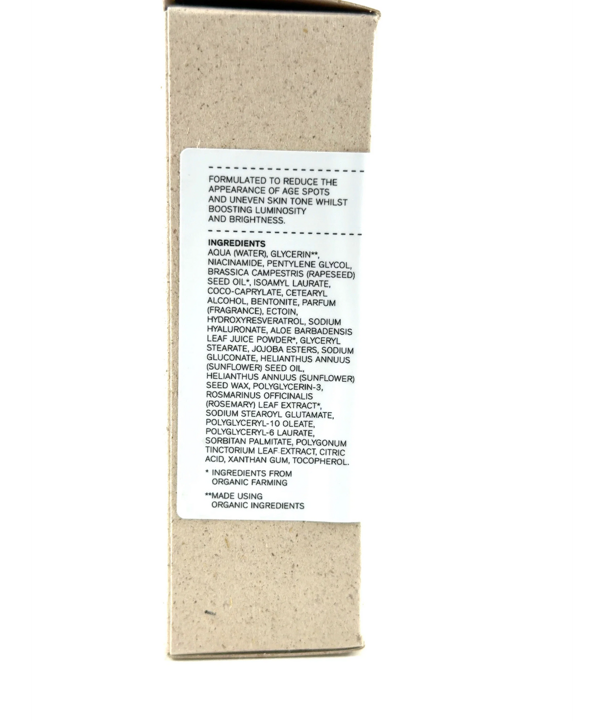 Evolve Organic Beauty Resveratrol + Niacinamide Serum 30ml — Ingredients