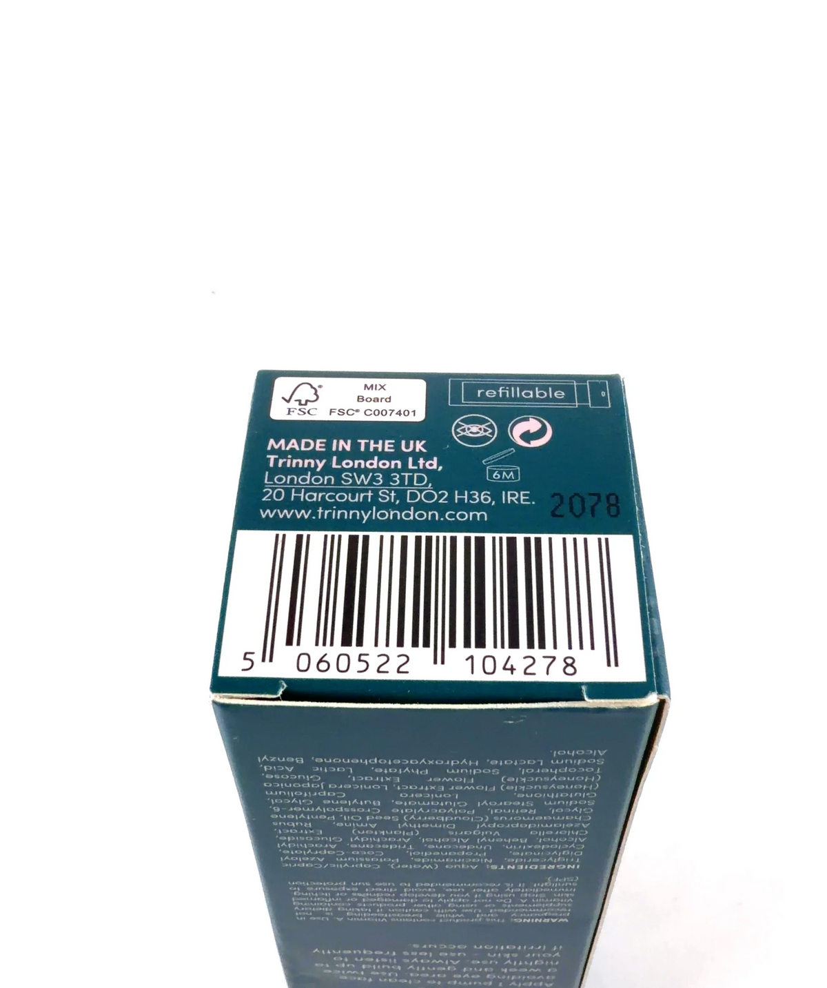 Trinny London Overnight Clarity Retinal/Niacinamide Serum 30ml — Batch number or expiry date