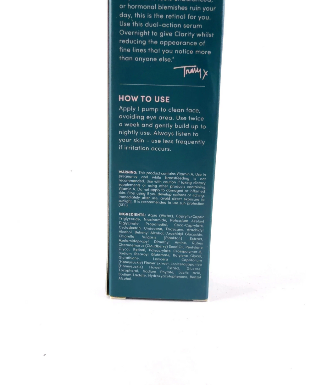 Trinny London Overnight Clarity Retinal/Niacinamide Serum 30ml — Ingredients