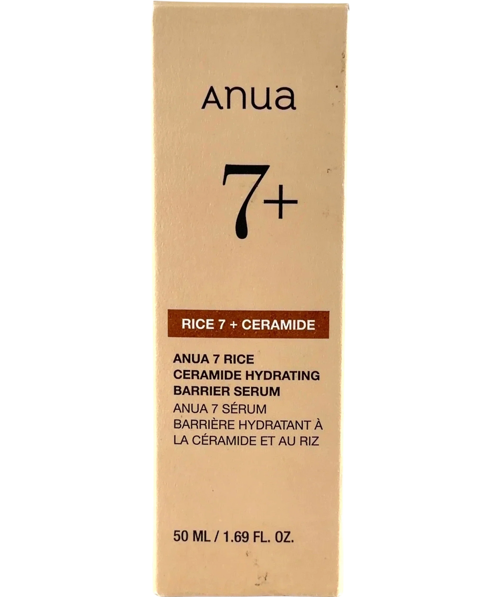 anua 7 Rice Ceramide Hydrating Barrier Serum, size 50ml — front