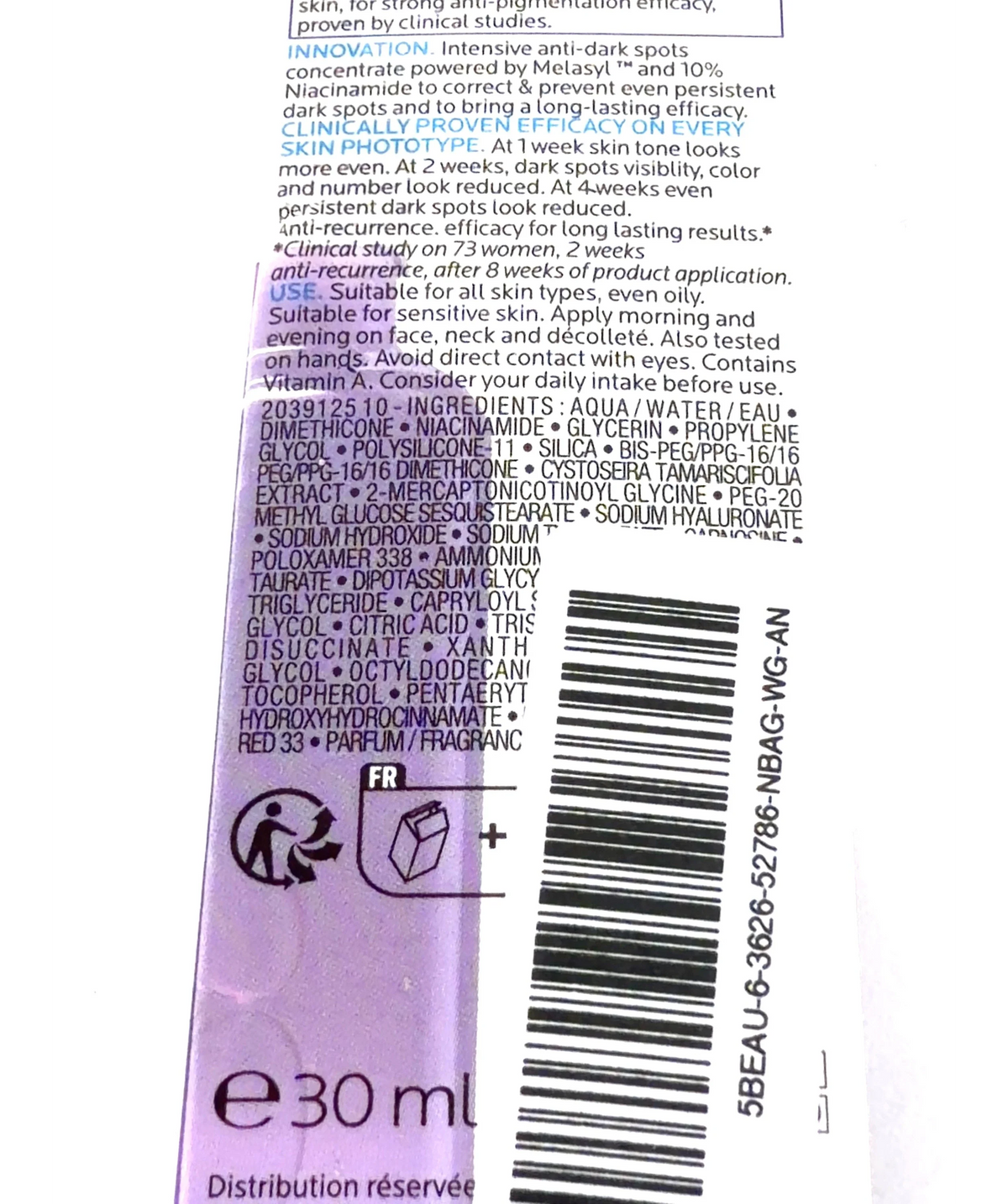 La Roche-Posay Mela B3 Anti-Dark Spot Serum 30ml — Ingredients