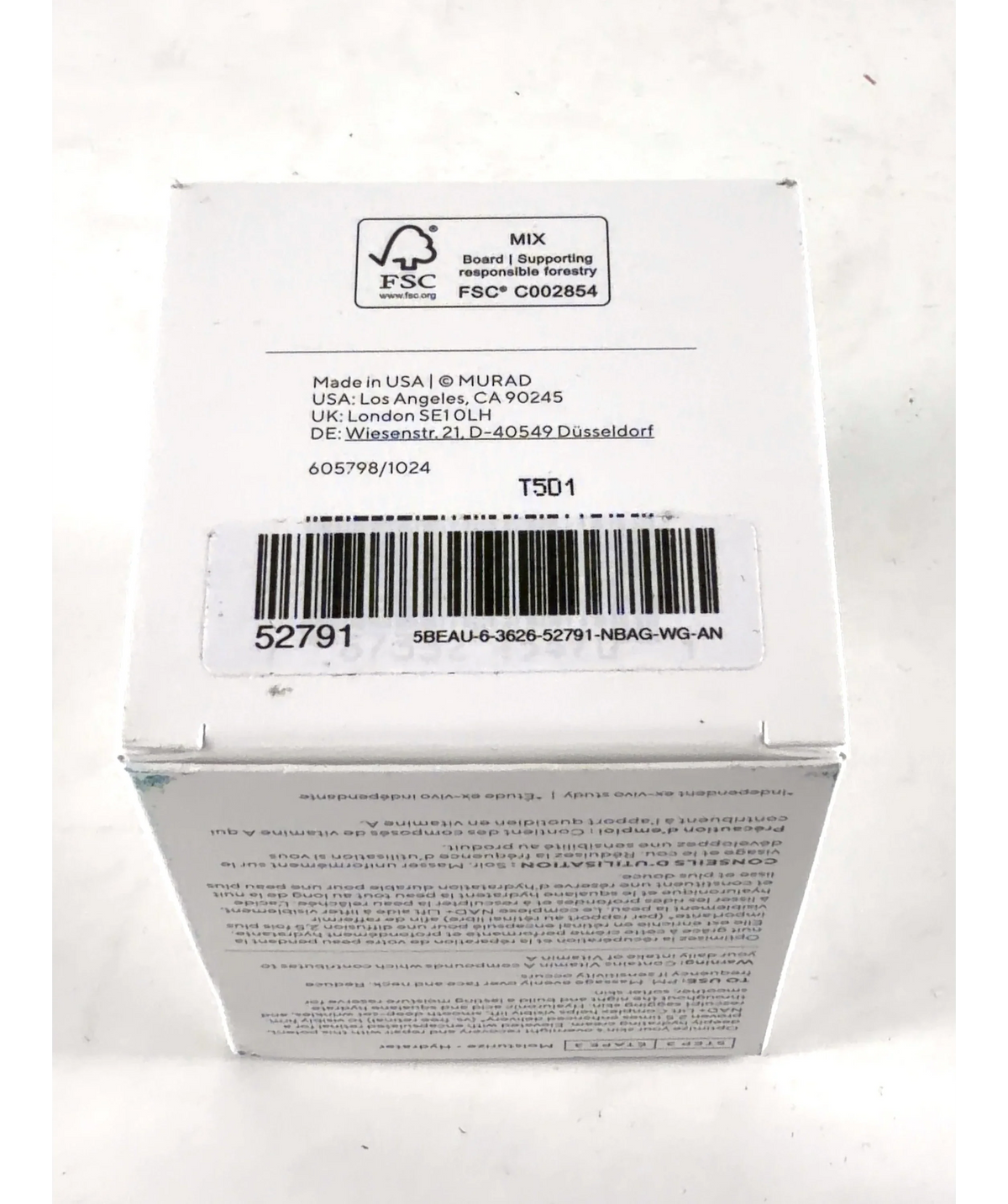 Murad Retinal ReSculpt Overnight Cream 50ml — Batch number or expiry date