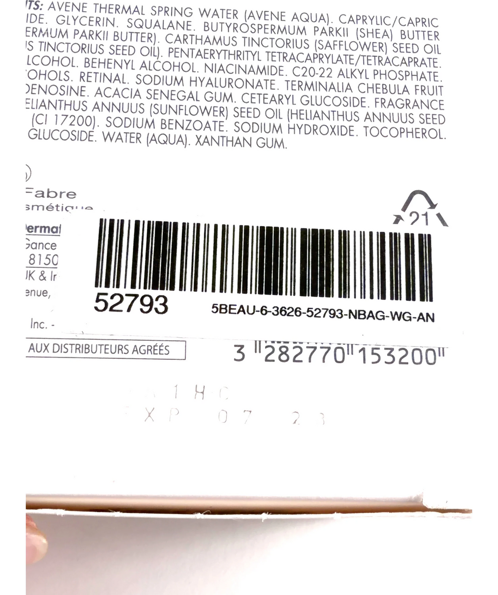 Avène Hyaluron Activ B3 Multi-Intensive Night Cream 40ml — Batch number or expiry date
