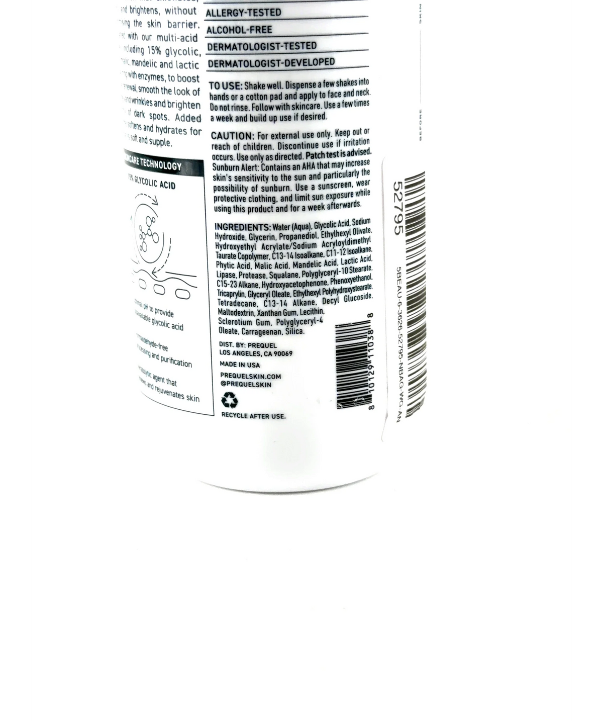 Prequel Multi-acid Milk Peel Aha Exfoliating Solution 226ml 226ml — Ingredients