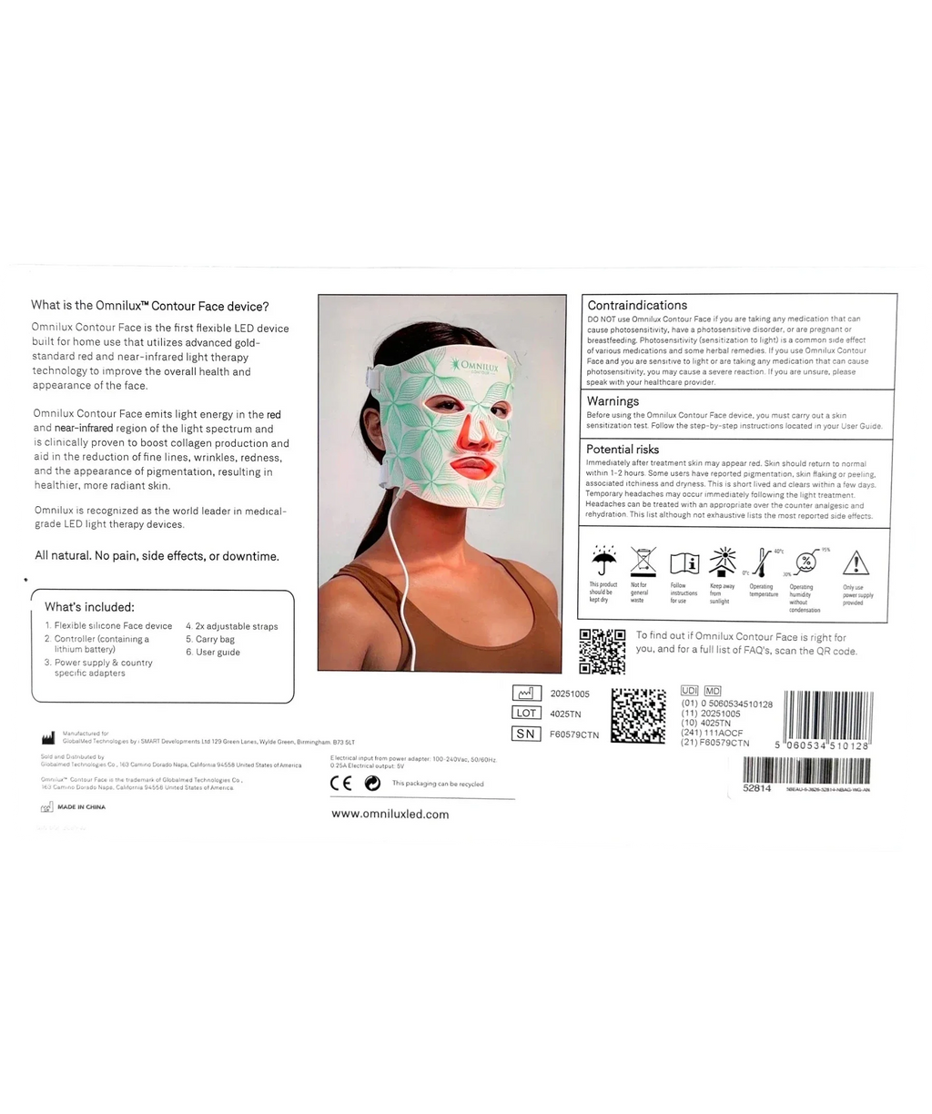 Omnilux Contour Face LED Light Therapy Device — Back