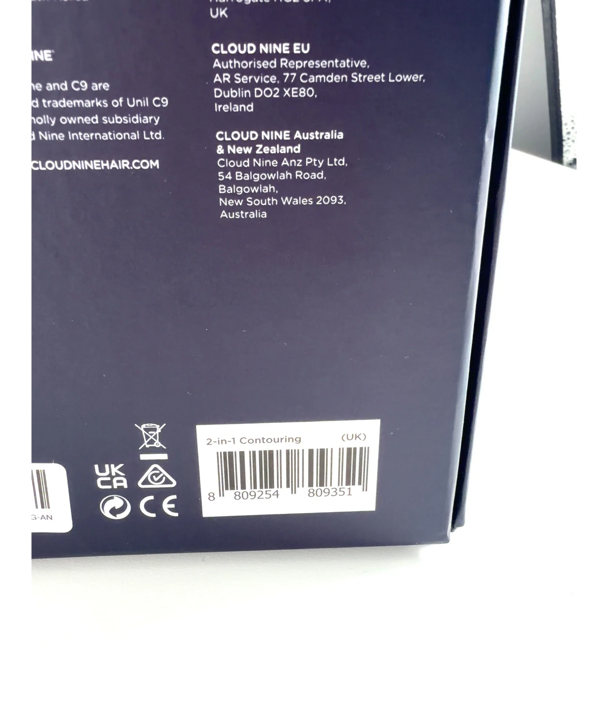 Cloud Nine 2-in-1 Contouring Iron Pro Hair Straightener - Blue and Metallic — Batch number or expiry date