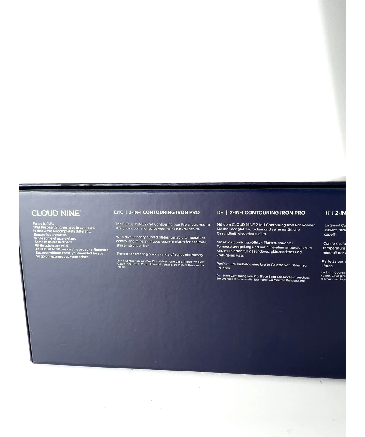 Cloud Nine 2-in-1 Contouring Iron Pro Hair Straightener - Blue and Metallic — Size