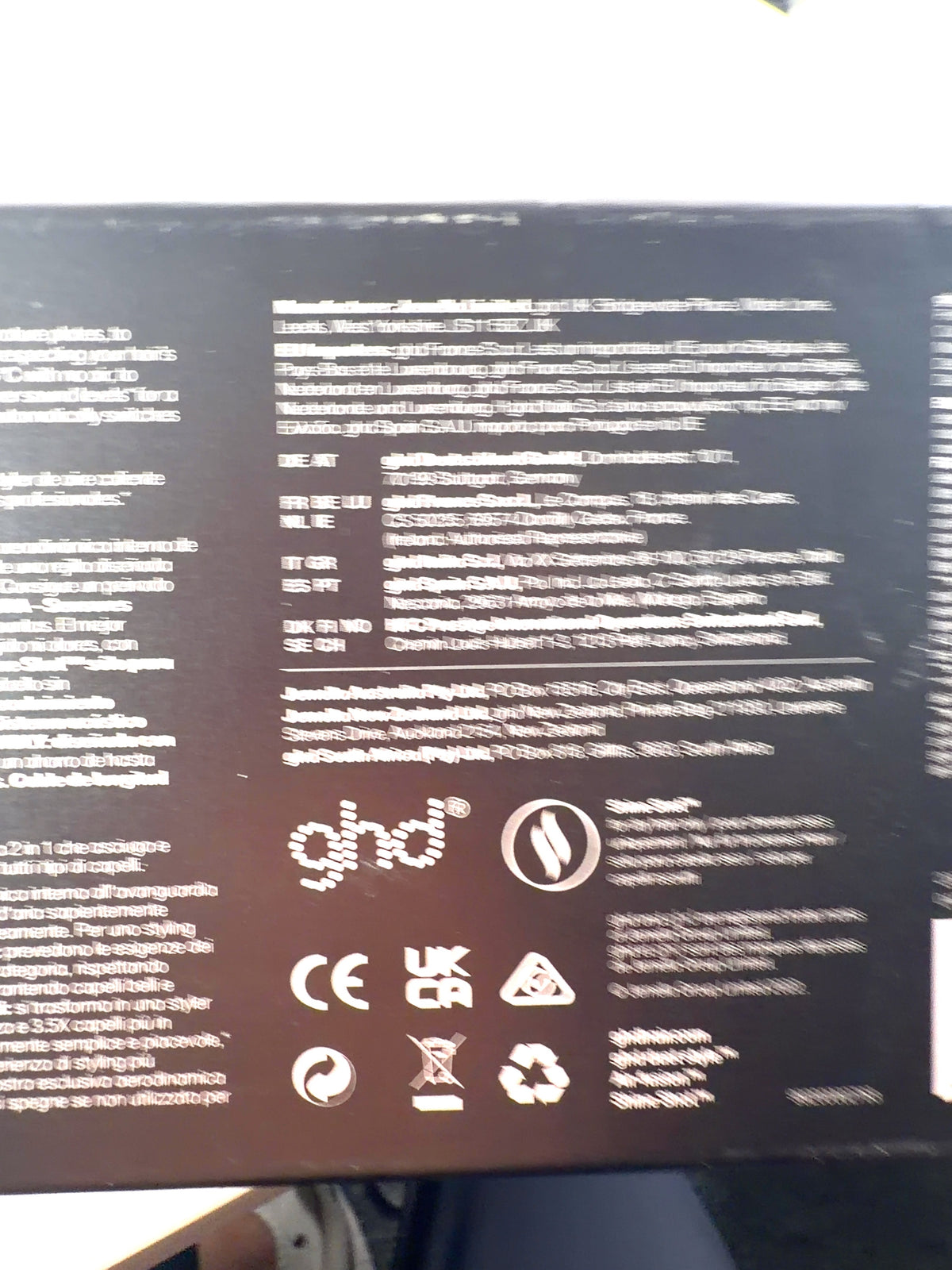 GHD Shade, size 410w — care label