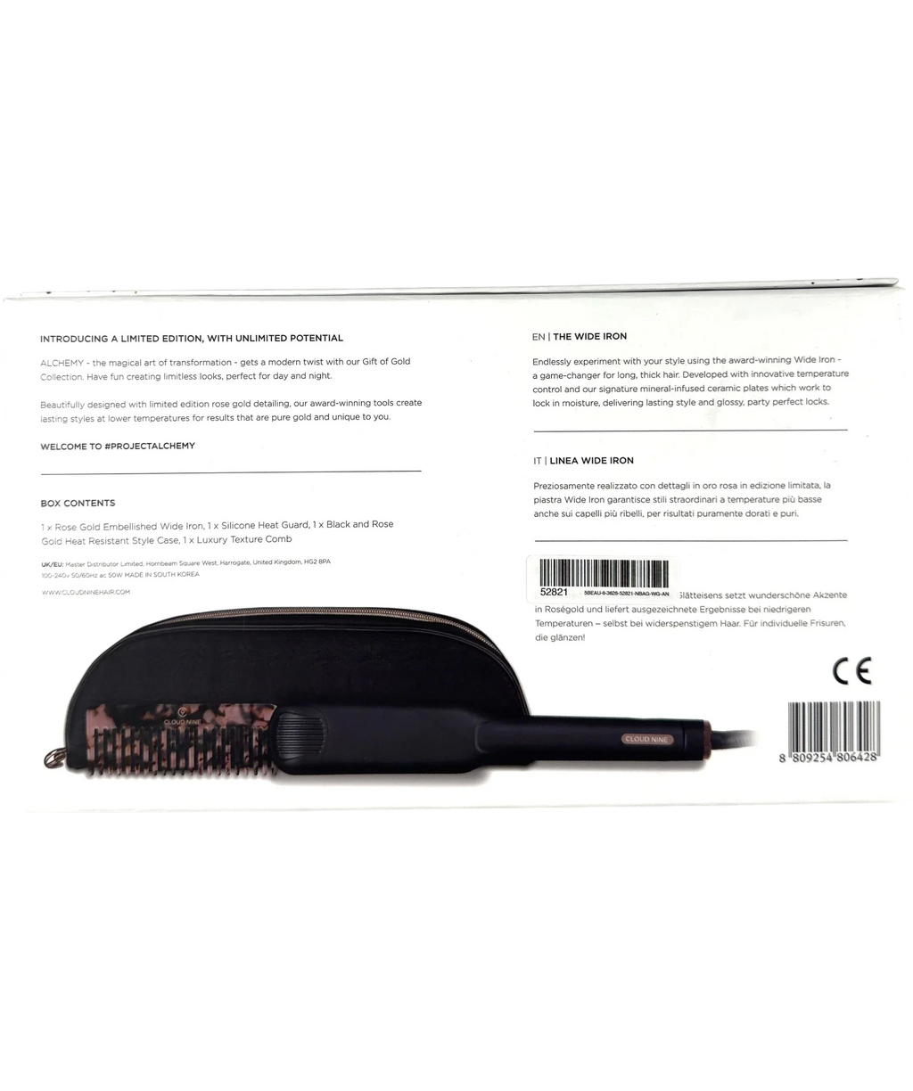 CLOUD NINE the gift of gold wide iron hair straighteners — Back