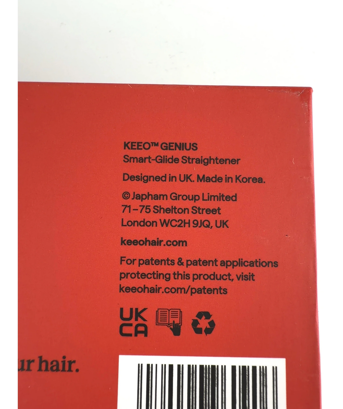 Keeo Black Genius Smart Glide Hair Straightener Black Air Gap — Size