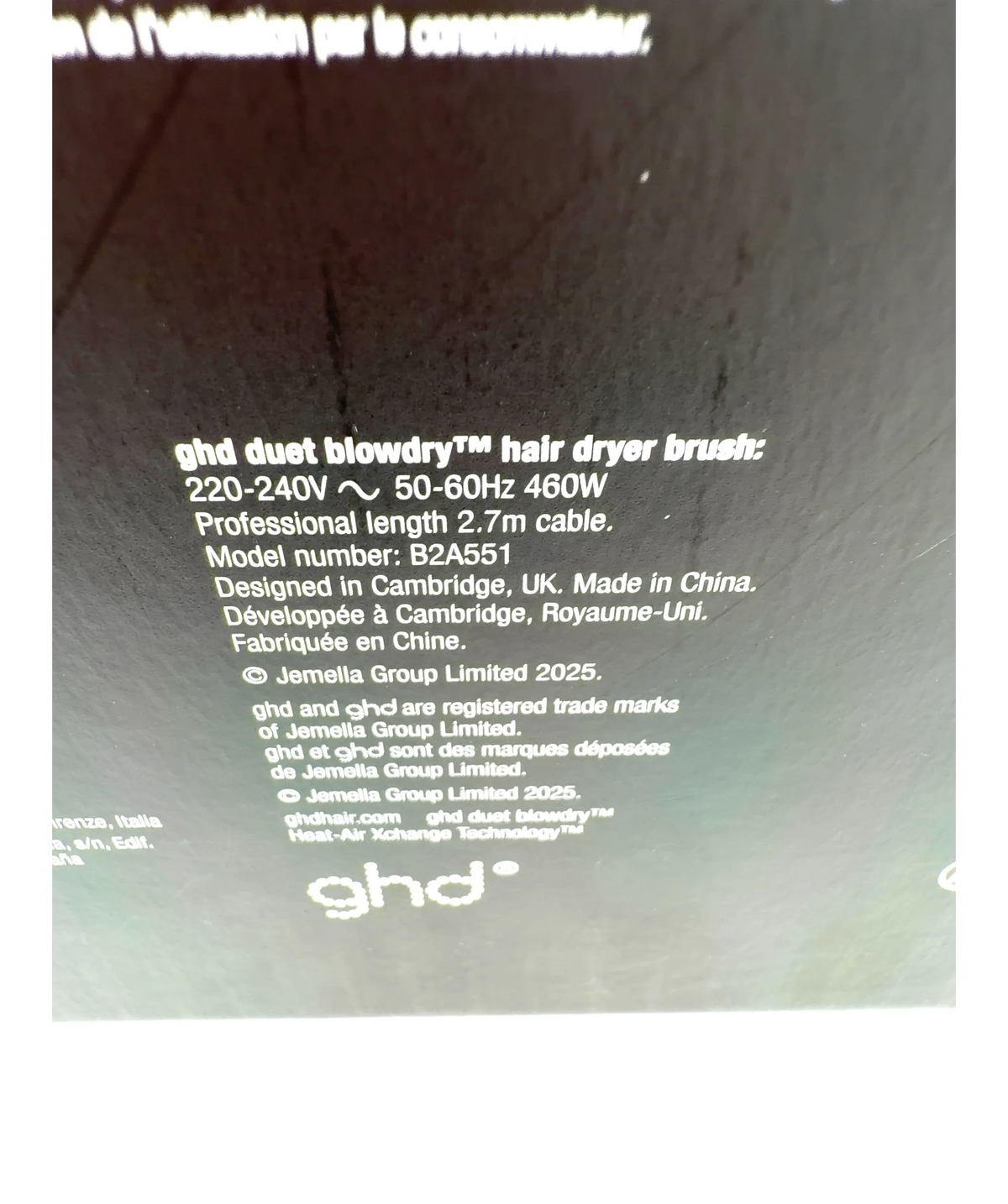 GHD ghd Limited Edition Duet Professional 2-in-1 Blow Dry Brush Cherry Chic Gift Set — care label