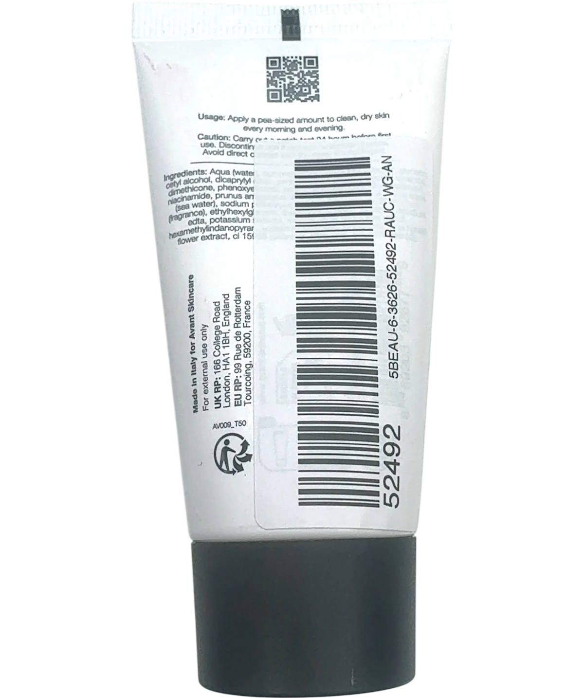 Avant Ultimate Hyaluronic Acid Resurfacing DUO Moisturiser, size 50ml — back