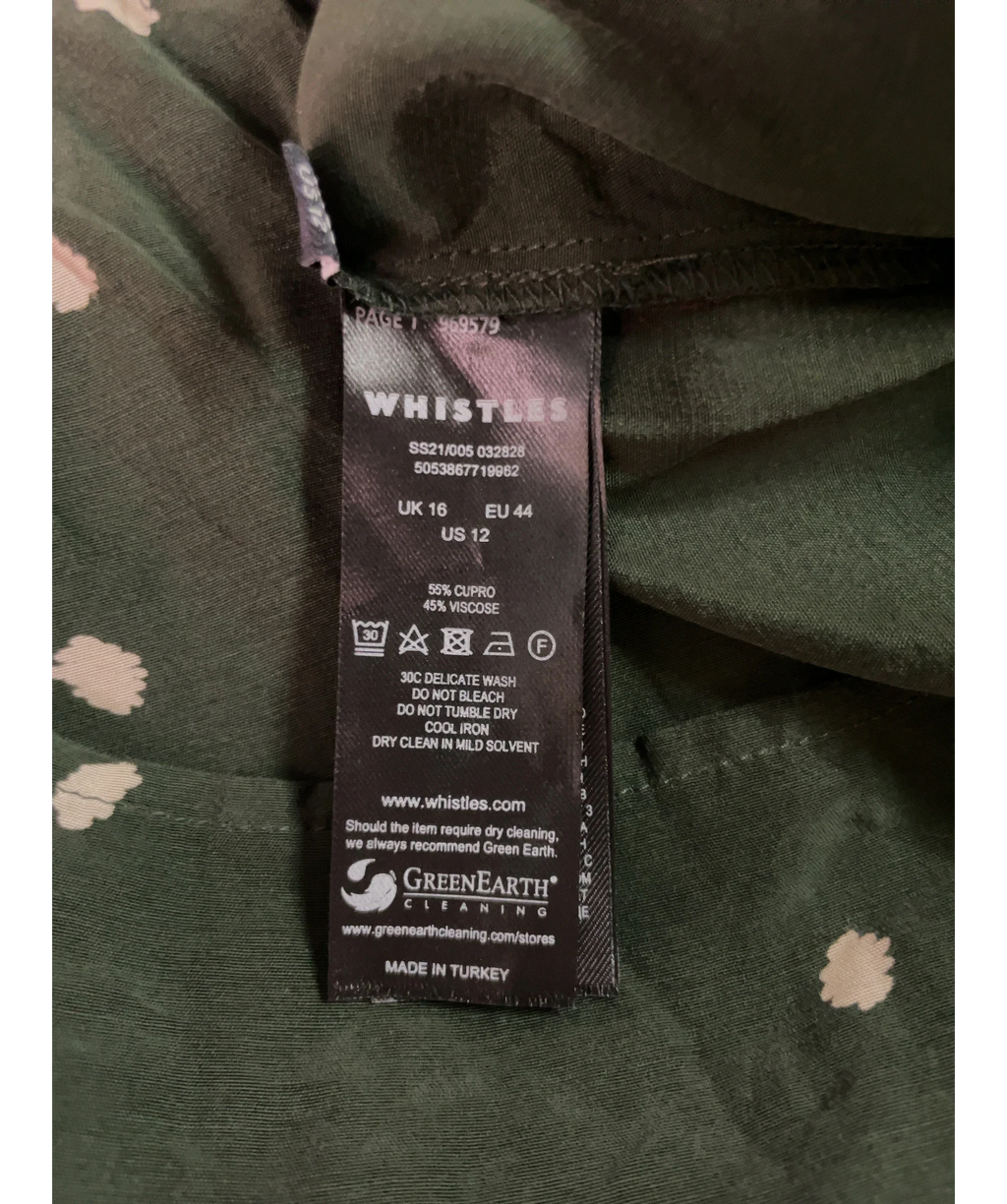 Whistles Green Longline Spot Enora Dress, size UK 16 — label