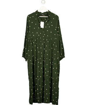 Whistles Longline Spot Enora Dress Green Cream UK 16