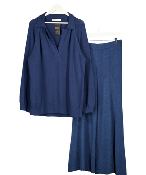 Free People Drea Sweater & Pants Lounge Set Navy Blue UK L