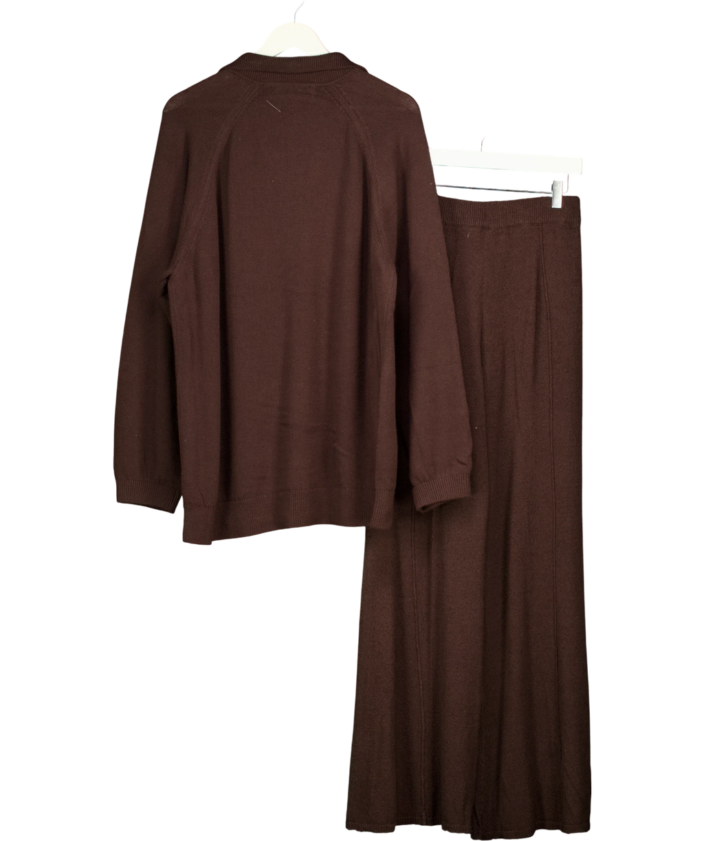 Free People Brown Drea Sweater & Pants Lounge Set ESPRESSO BROWN, size UK S — back