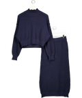 Free People Blue Hailee Sweater Skirt Lounge Set Navy Blue, size UK S — front
