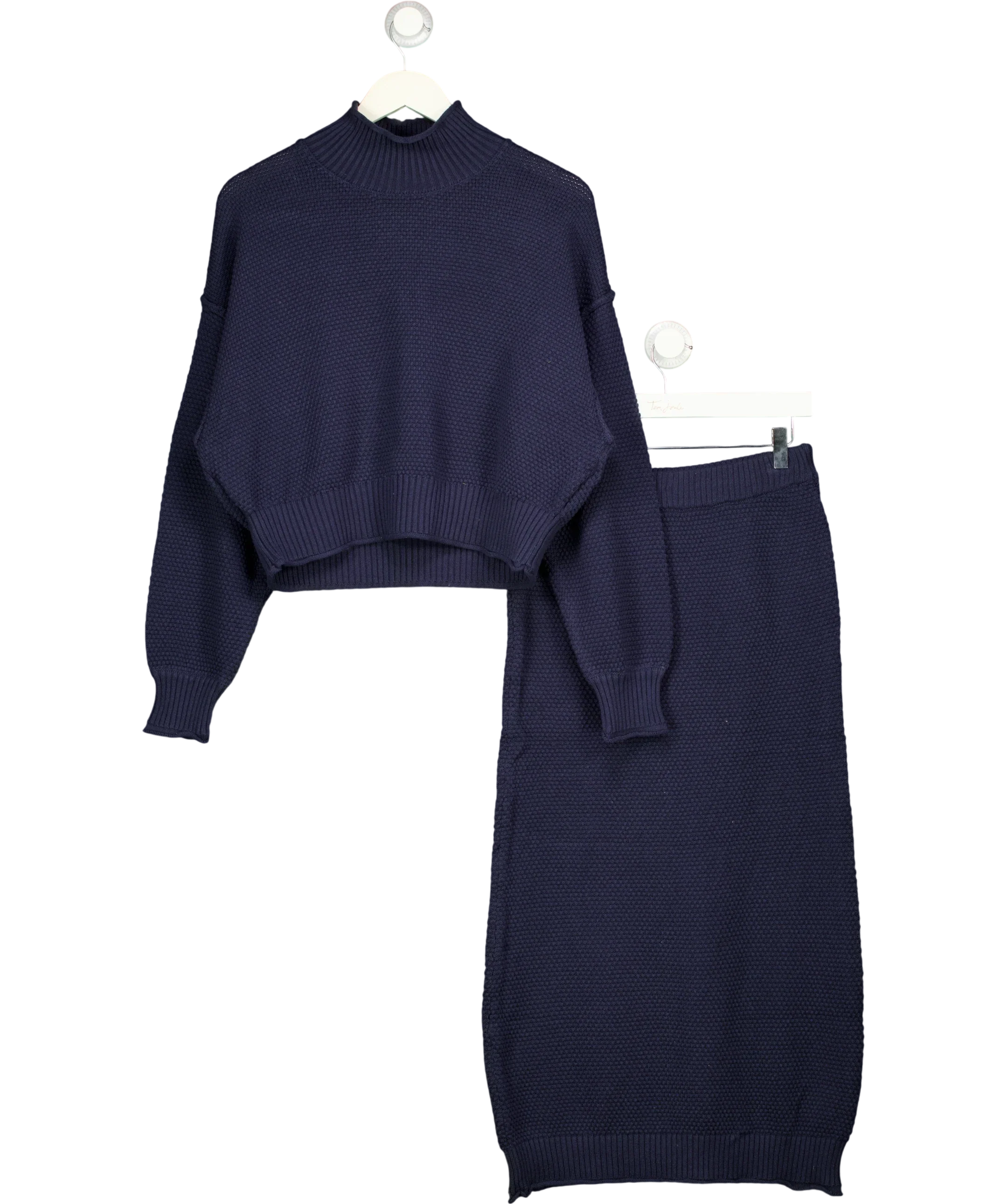 Free People Blue Hailee Sweater Skirt Lounge Set Navy Blue, size UK S — front