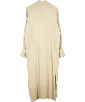 FREE PEOPLE  Beach Faye Beige Mock-Neck Knitted Midi Dress  UK S