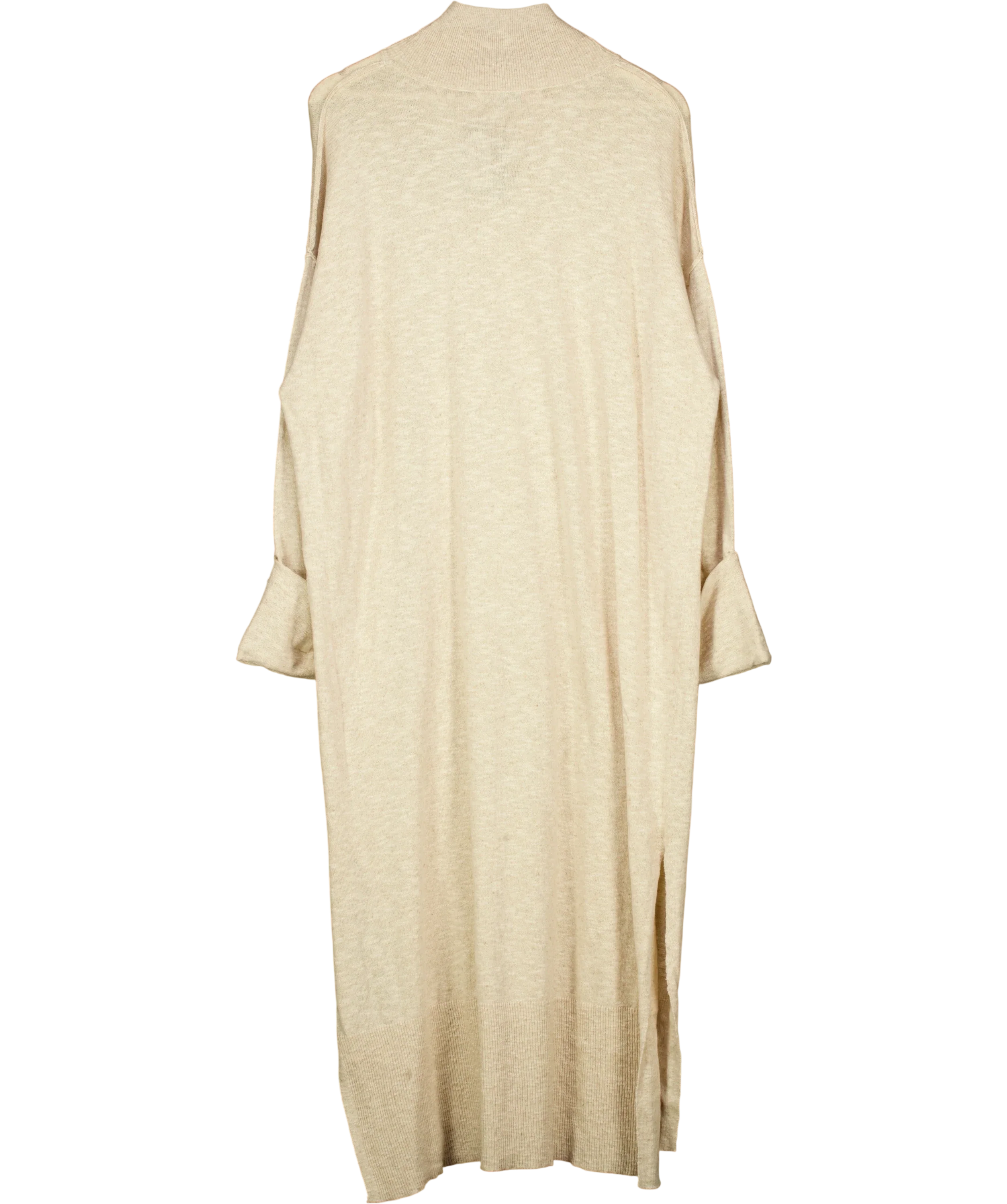 FP Beach beige Mock-Neck Midi Dress, size UK S — back