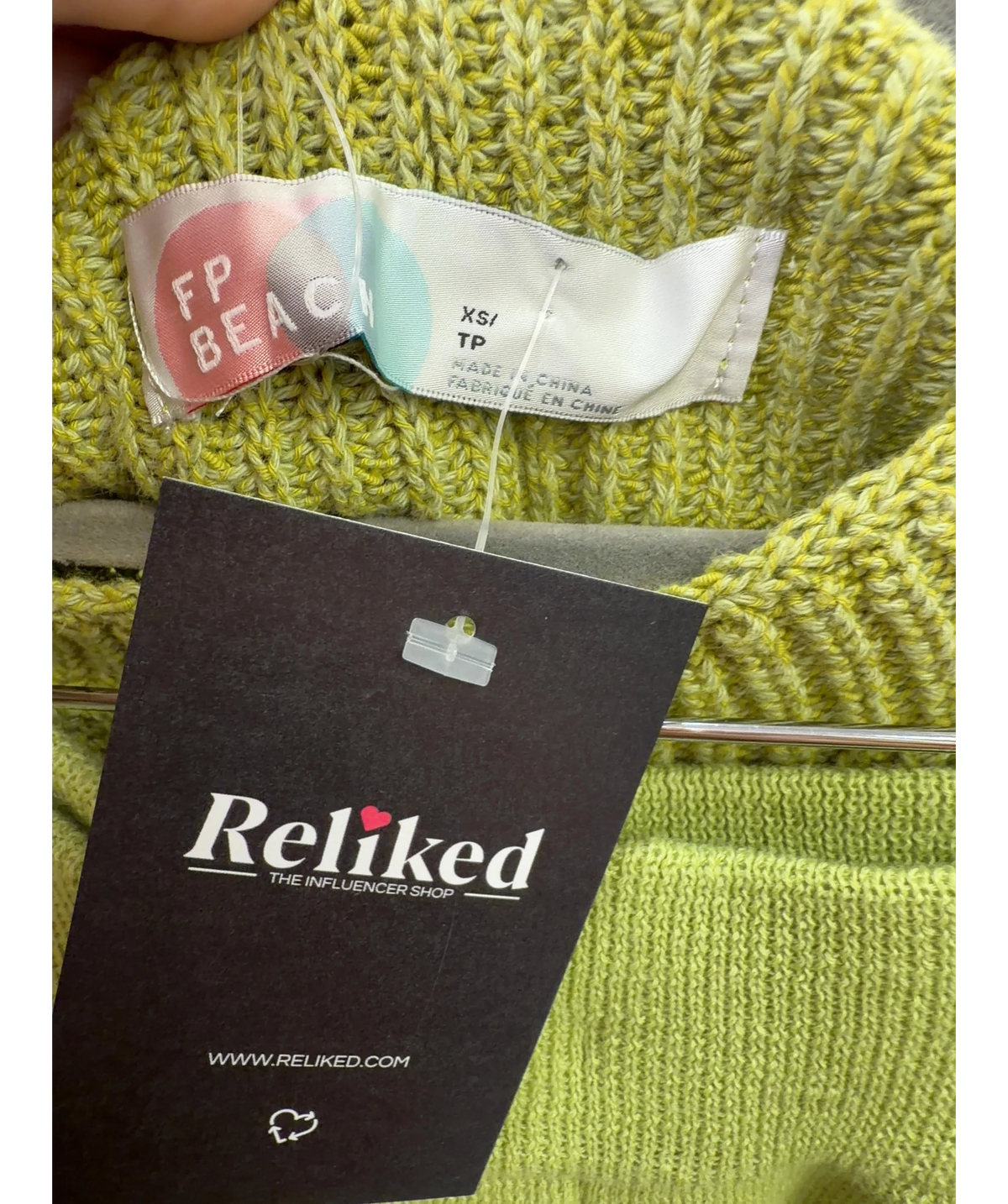 Free People Green Freya Short Sleeve Jumper & trouser lounge Set In Peridot green, size UK XS — care label