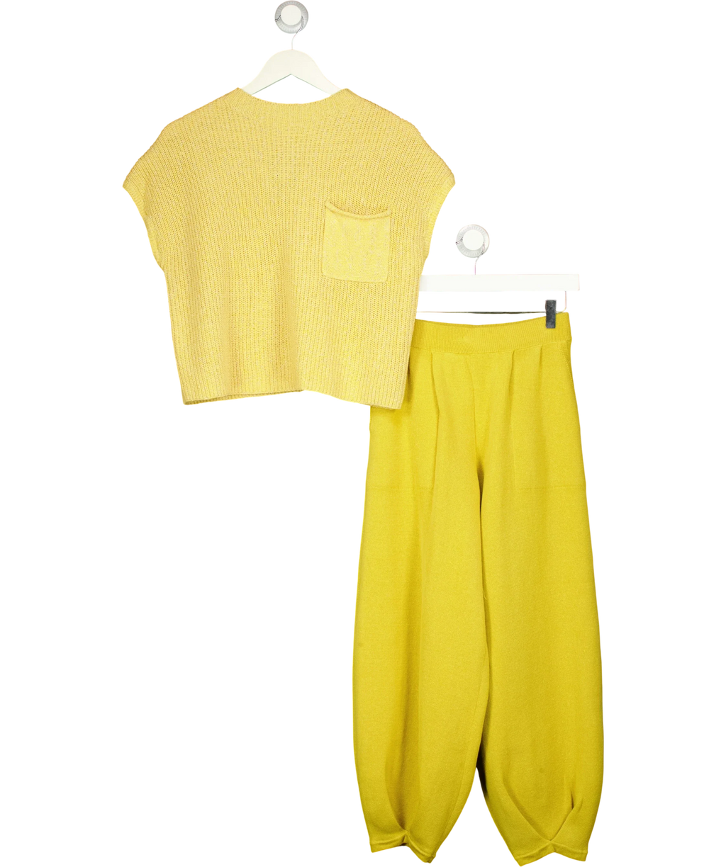 FP Beach Yellow Freya Sweater & Pants Lounge Set, size UK S — front