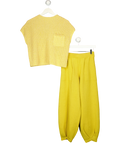 FP Beach Yellow Freya Sweater & Pants Lounge Set, size UK S — front