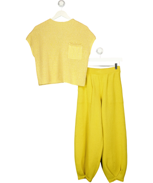 FREE PEOPLE Beach Yellow Freya Sweater & Pants Lounge Set UK XS