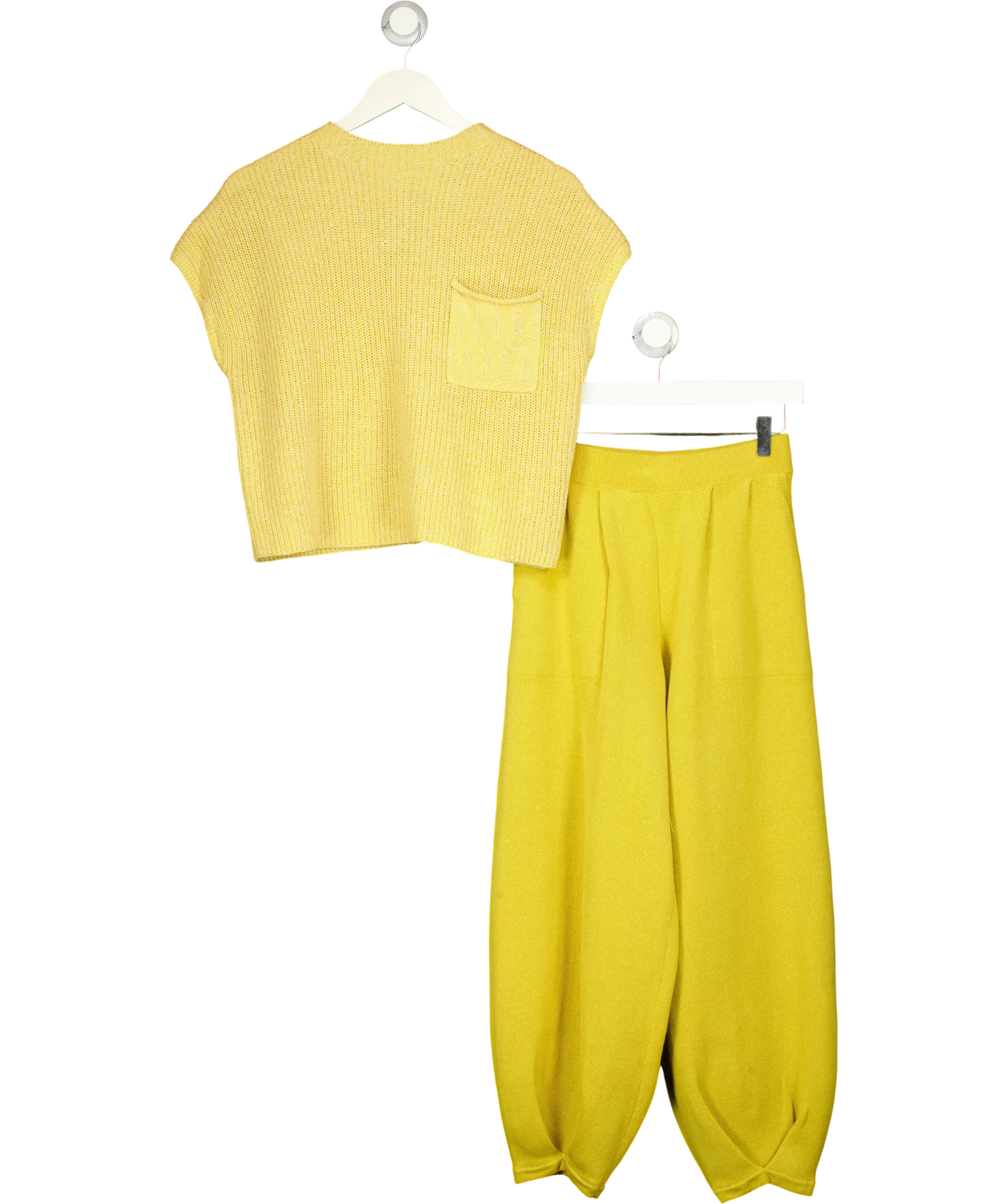 FP Beach Yellow Freya Sweater & Pants Lounge Set, size UK S — front