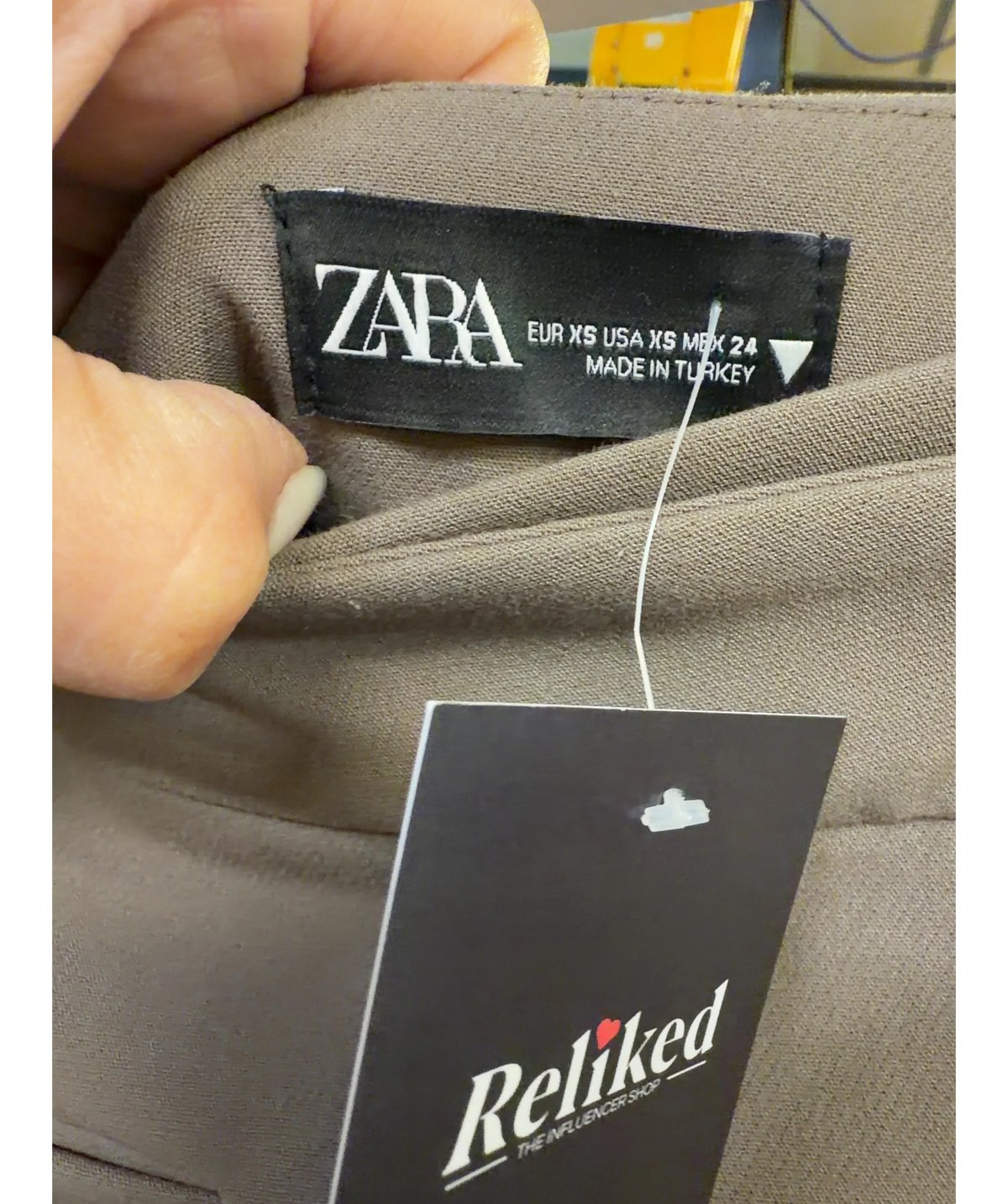 ZARA taupe Colour, size UK XS — care label