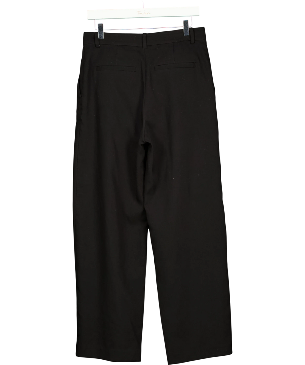 Weekday Black Vale Wide Trousers, size UK 8 — back