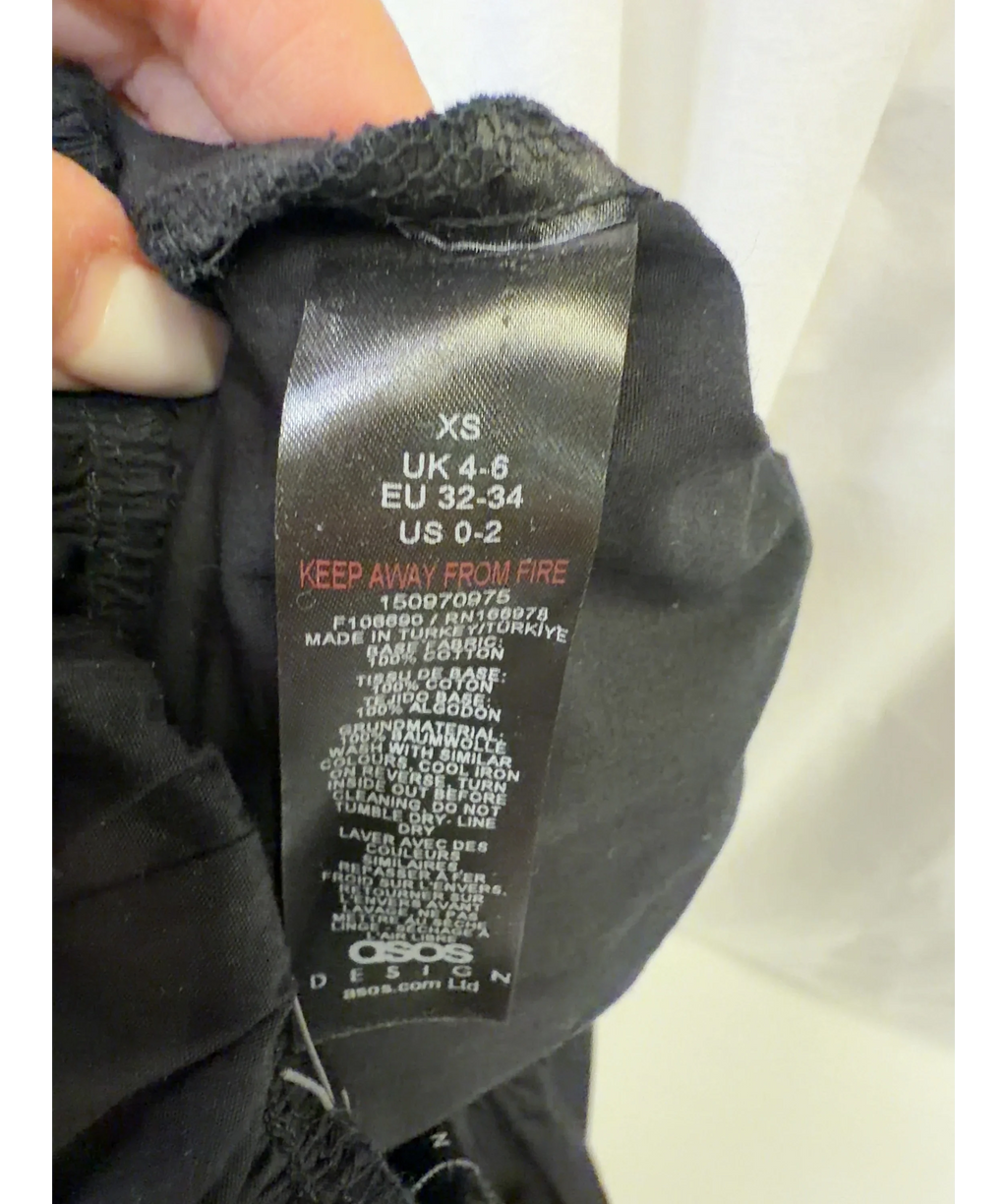 ASOS Black Colour, size UK XS — label