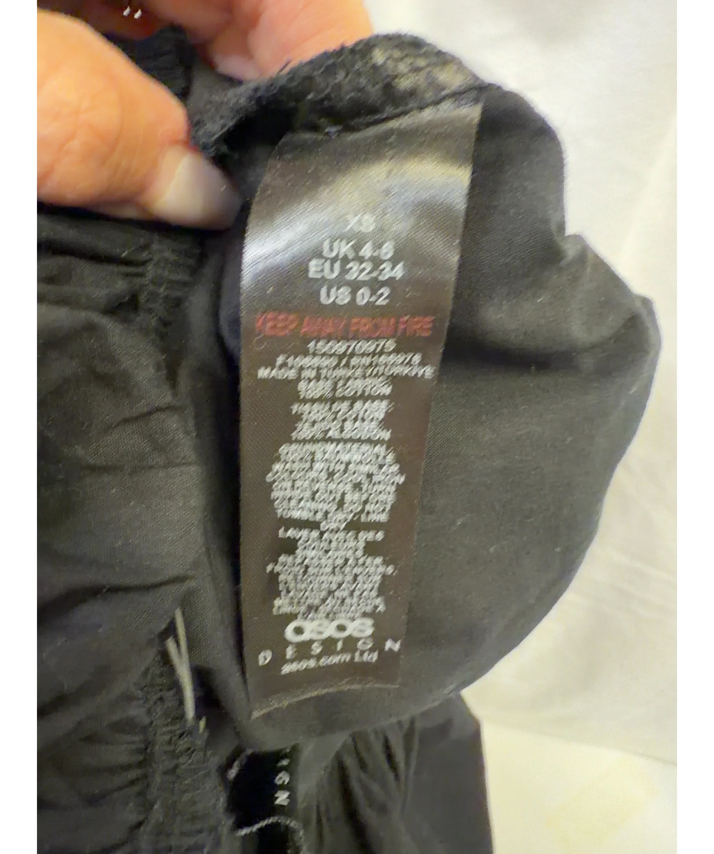 ASOS Black Colour, size UK XS — care label