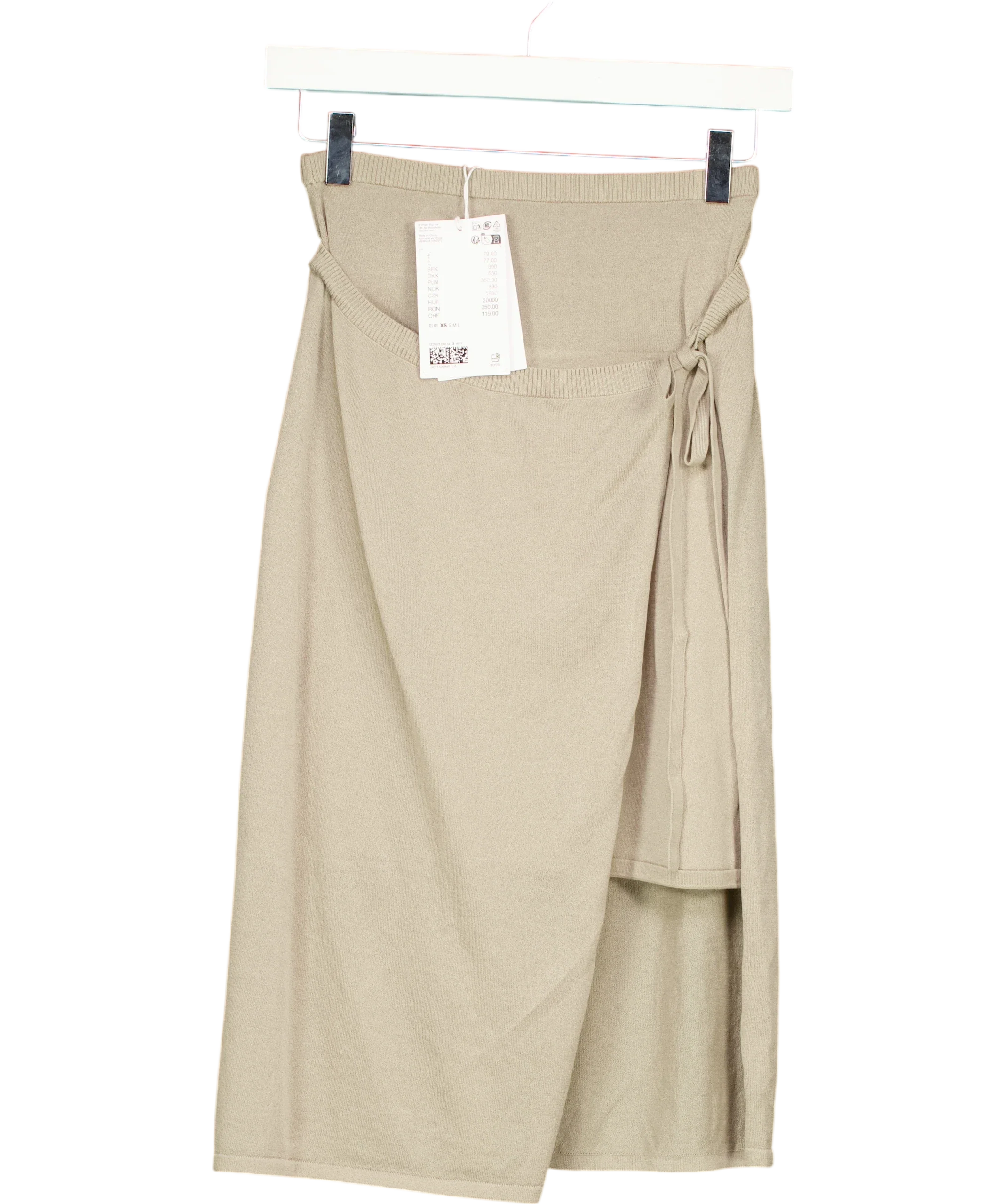 & OTHER STORIES beige Wrap Midi Skirt, size UK XS — front