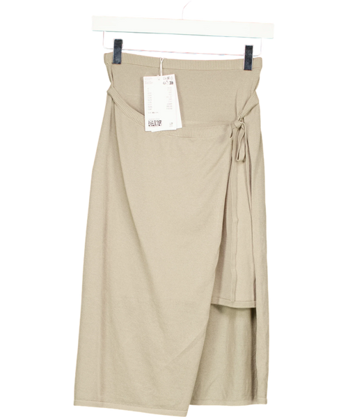 & OTHER STORIES beige Wrap Midi Skirt, size UK XS — front