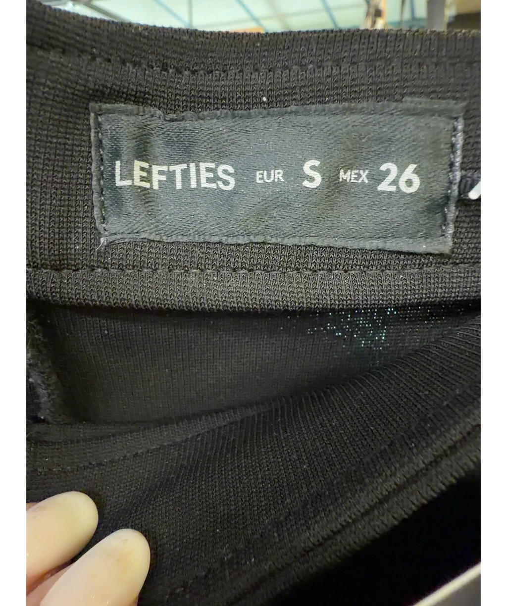 Lefties Black Colour, size UK S — care label