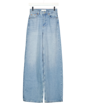 NA-KD Wide High Waist Jeans Blue UK 4