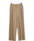 NA-KD Beige Wide Mid Waist Pants, size UK 4 — front